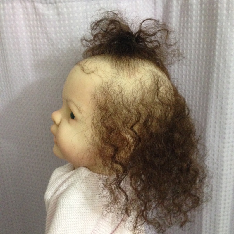 Human Hair Rooting Reborn Babies Toddler Auburn Afro Curly Curls NOT Mohair 